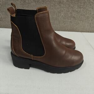Enzo Tesoti Chelsea Brown Leather Ankle Boots Women’s 40 EU 9 US Platform 87732